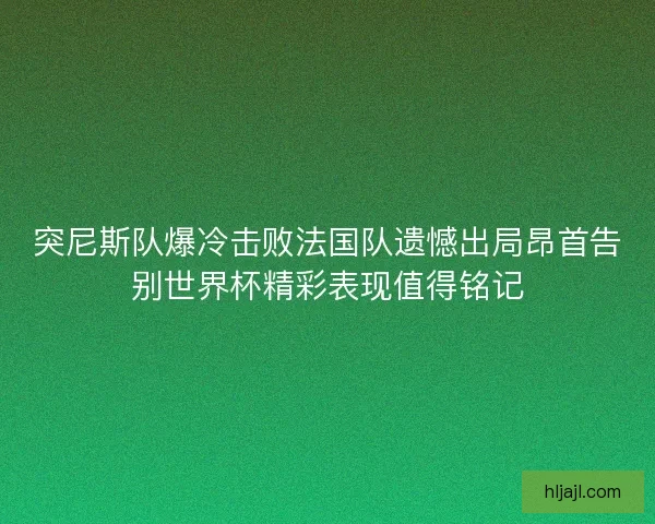 突尼斯队爆冷击败法国队遗憾出局昂首告别世界杯精彩表现值得铭记