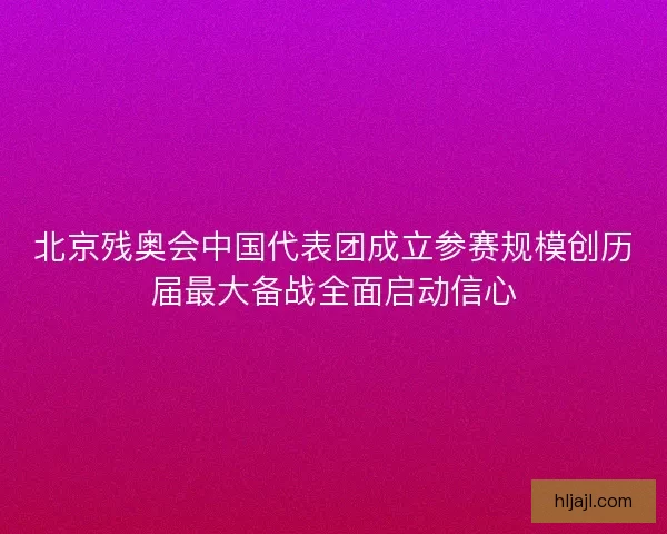 北京残奥会中国代表团成立参赛规模创历届最大备战全面启动信心
